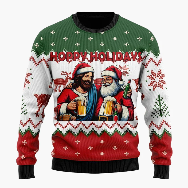 Pull de Noël Homme Style Humoristique Santa Beer - Idéal Fêtes et Cadeaux - Image 5