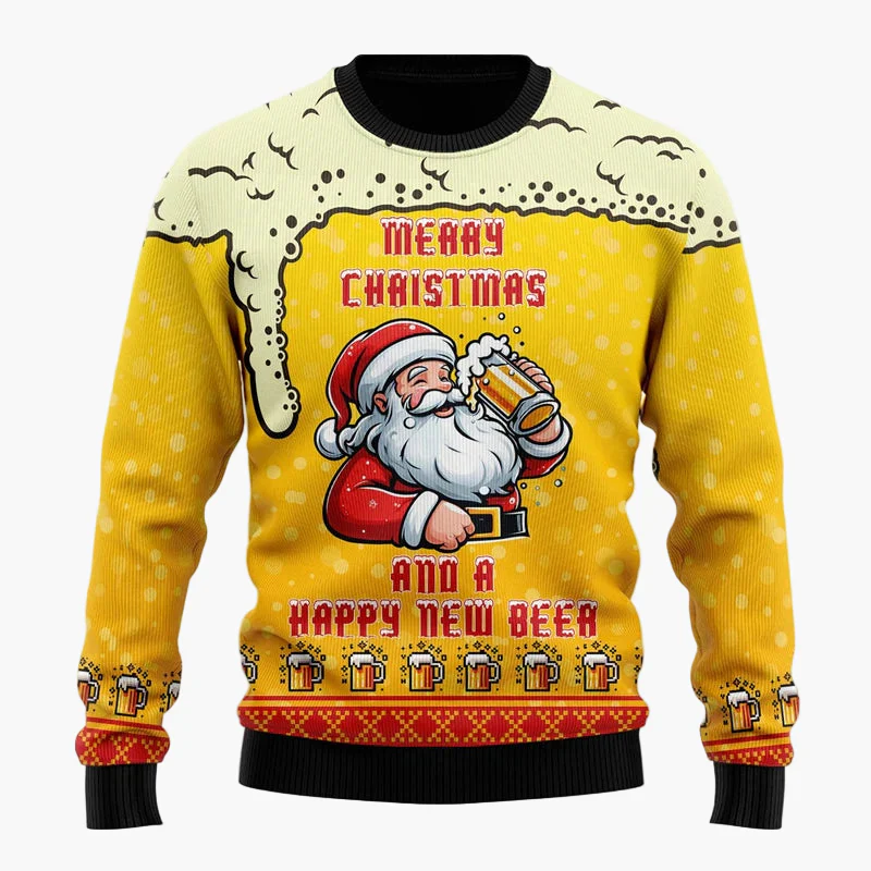 Pull de Noël Homme Style Humoristique Santa Beer - Idéal Fêtes et Cadeaux - Image 8