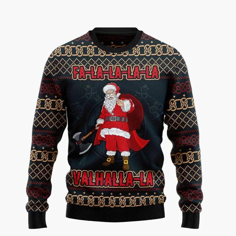 Pull de Noël homme style motard biker – Sweat-shirt festif humour Santa moto - Image 2