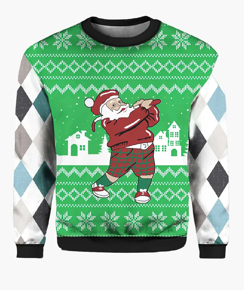 Pull de Noël homme style motard biker – Sweat-shirt festif humour Santa moto - Image 3