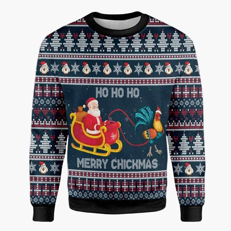 Pull de Noël homme style motard biker – Sweat-shirt festif humour Santa moto - Image 4