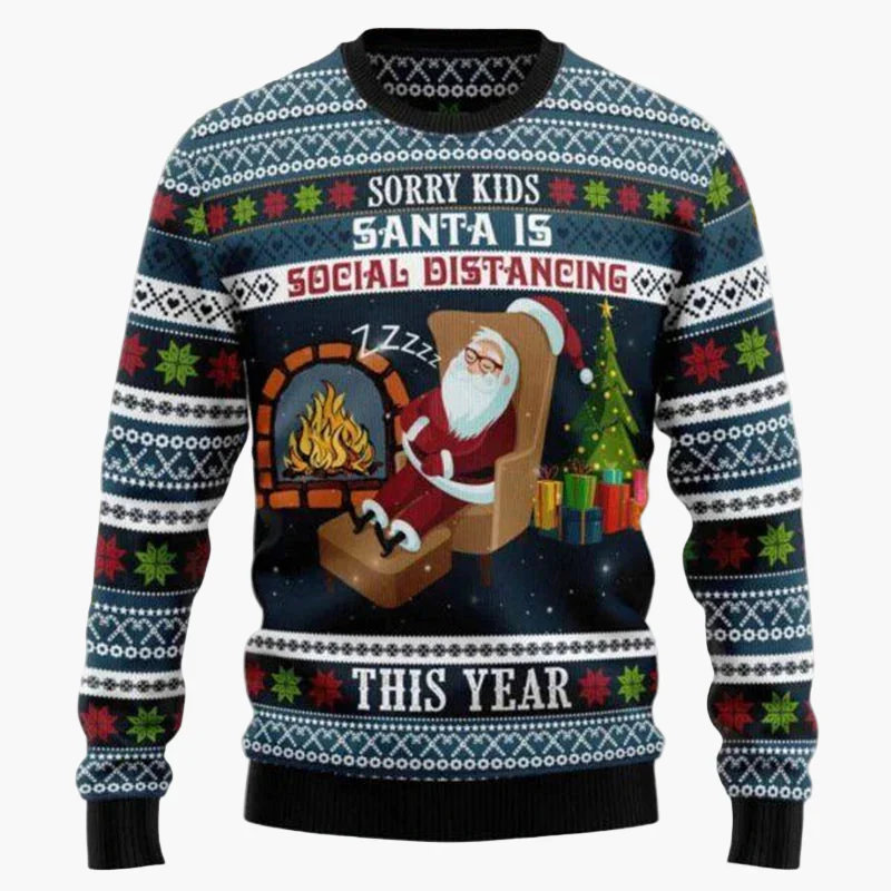 Pull de Noël homme style motard biker – Sweat-shirt festif humour Santa moto - Image 7