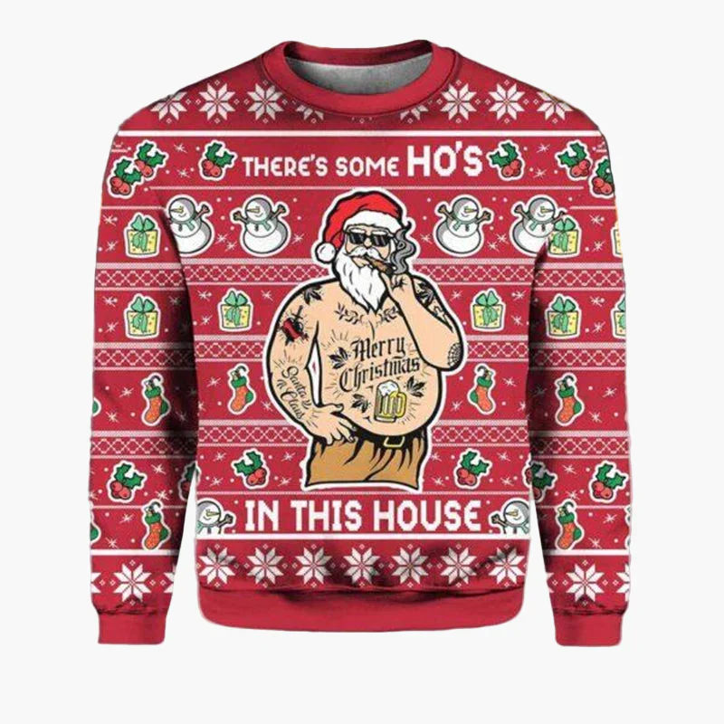 Pull de Noël homme style motard biker – Sweat-shirt festif humour Santa moto - Image 9