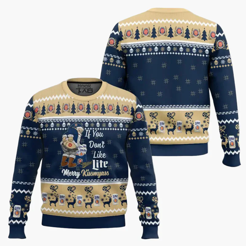 Pull de Noël homme style ugly sweater humour bière, fête et détente - Image 3
