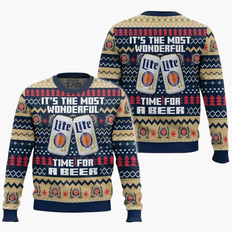 Pull de Noël homme style ugly sweater humour bière, fête et détente - Image 4