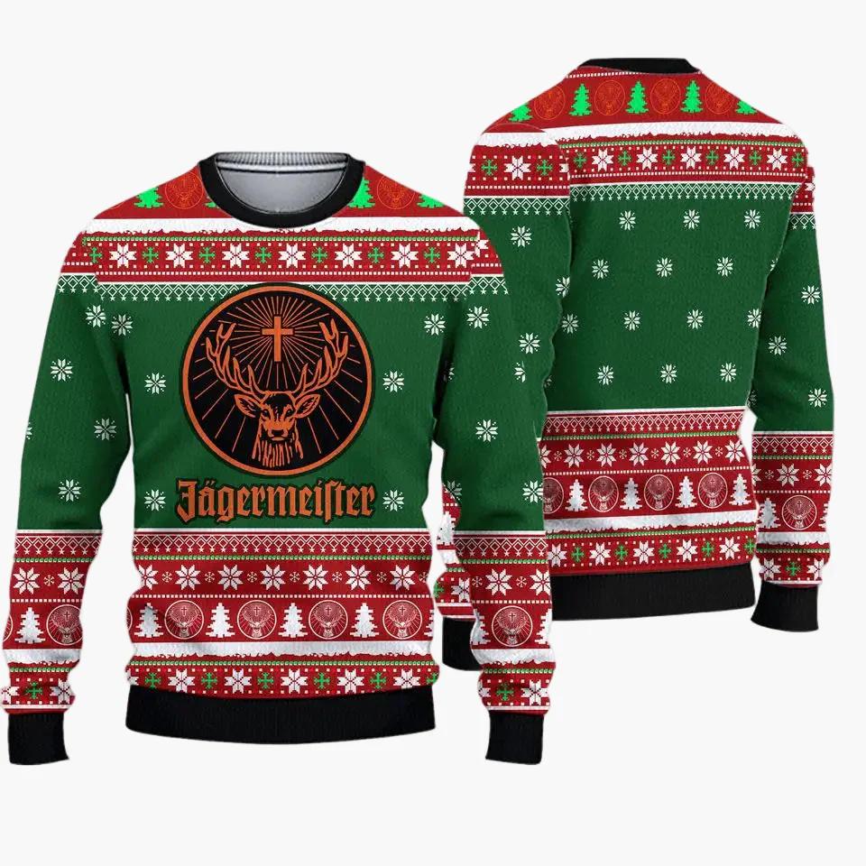Pull de Noël homme style ugly sweater Jägermeister fête et cadeau original - Image 2