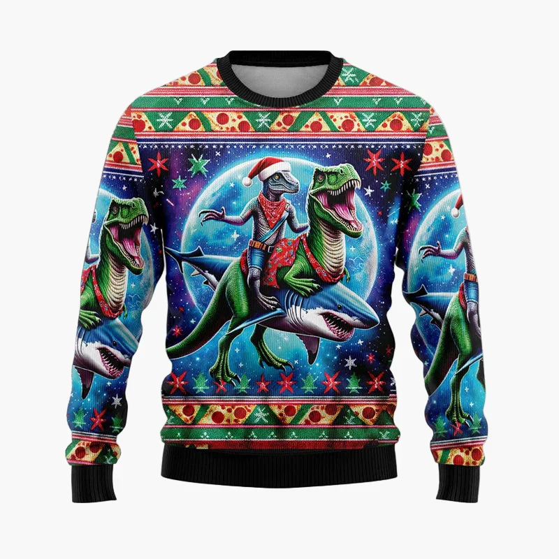Pull de Noël homme style urbain festif avec Père Noël hip-hop – Idéal pour soirées et fêtes - Image 10