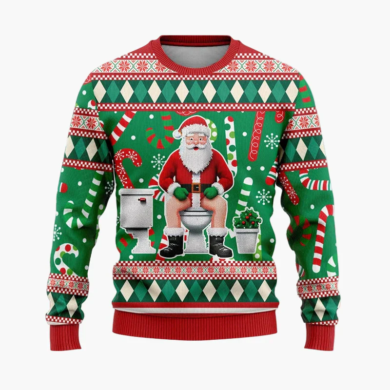 Pull de Noël homme style urbain festif avec Père Noël hip-hop – Idéal pour soirées et fêtes - Image 2