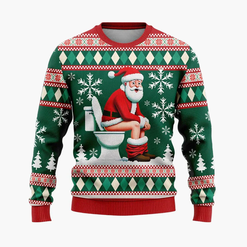 Pull de Noël homme style urbain festif avec Père Noël hip-hop – Idéal pour soirées et fêtes - Image 3