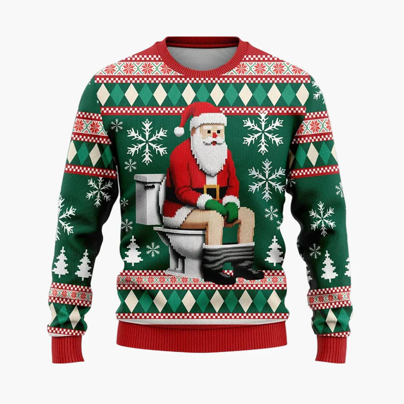 Pull de Noël homme style urbain festif avec Père Noël hip-hop – Idéal pour soirées et fêtes - Image 6