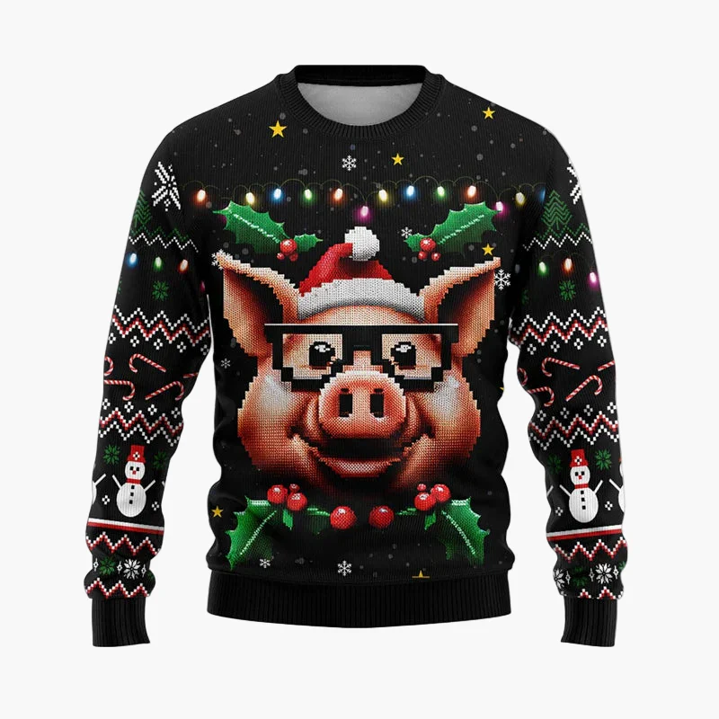 Pull de Noël homme style urbain festif avec Père Noël hip-hop – Idéal pour soirées et fêtes - Image 7