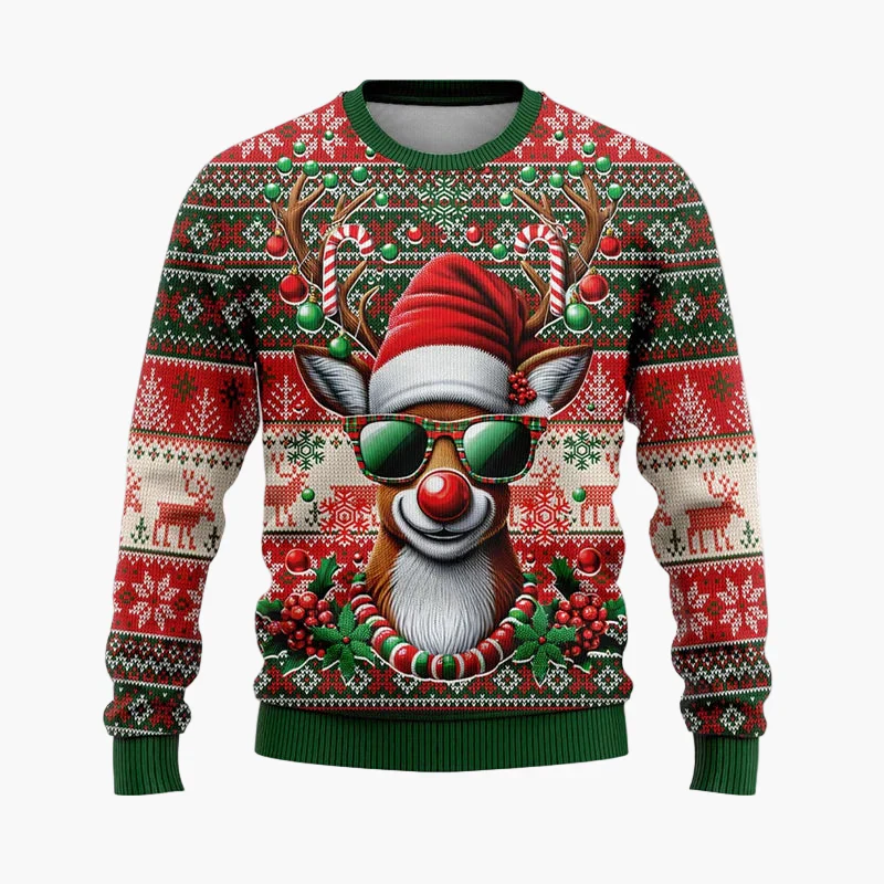 Pull de Noël homme style urbain festif avec Père Noël hip-hop – Idéal pour soirées et fêtes - Image 8