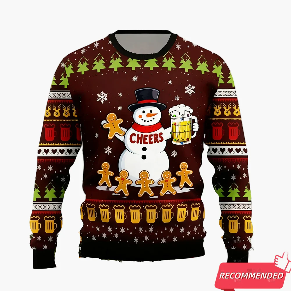 Pull de Noël homme style ugly sweater pour amateurs de bière – Humour festif, idéal fêtes et cadeaux - Image 3