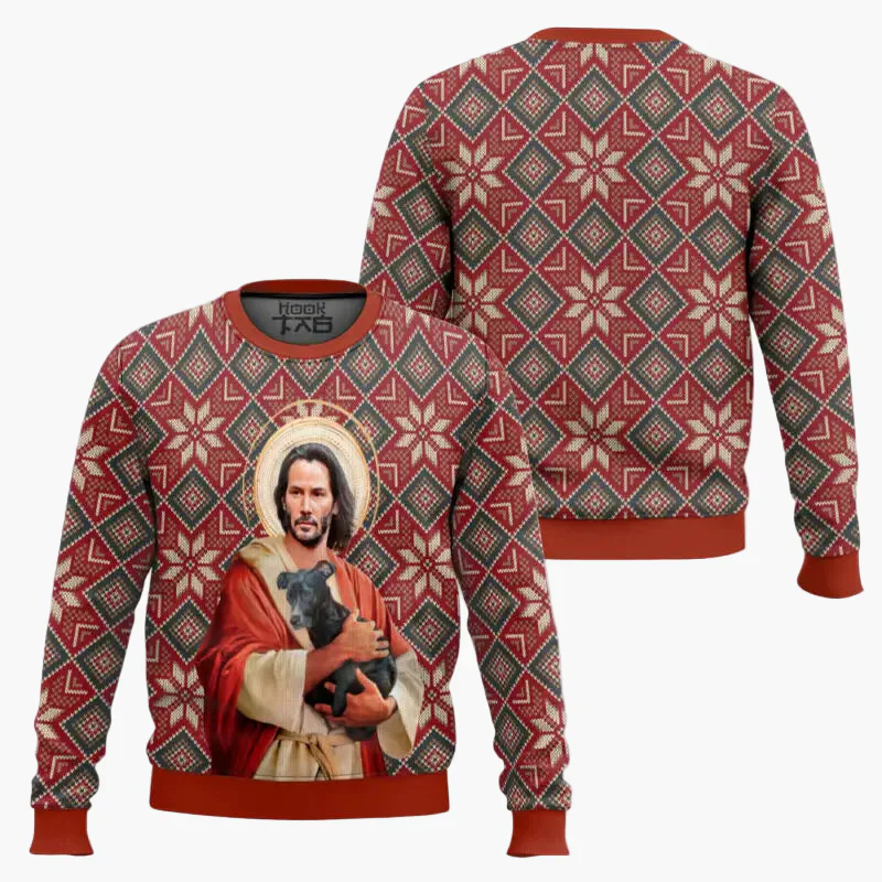 Pull de Noël homme style "Wick-Mas" drôle et original pour fans de cinéma – Sweatshirt festif à motif - Image 2