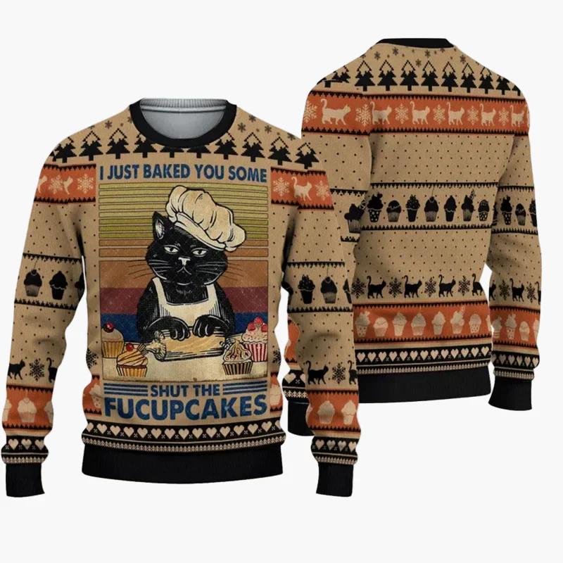 Pull de Noël humoristique homme – Style Ugly Christmas Sweater "Christmas Bros" avec Père Noël et Jésus - Image 11