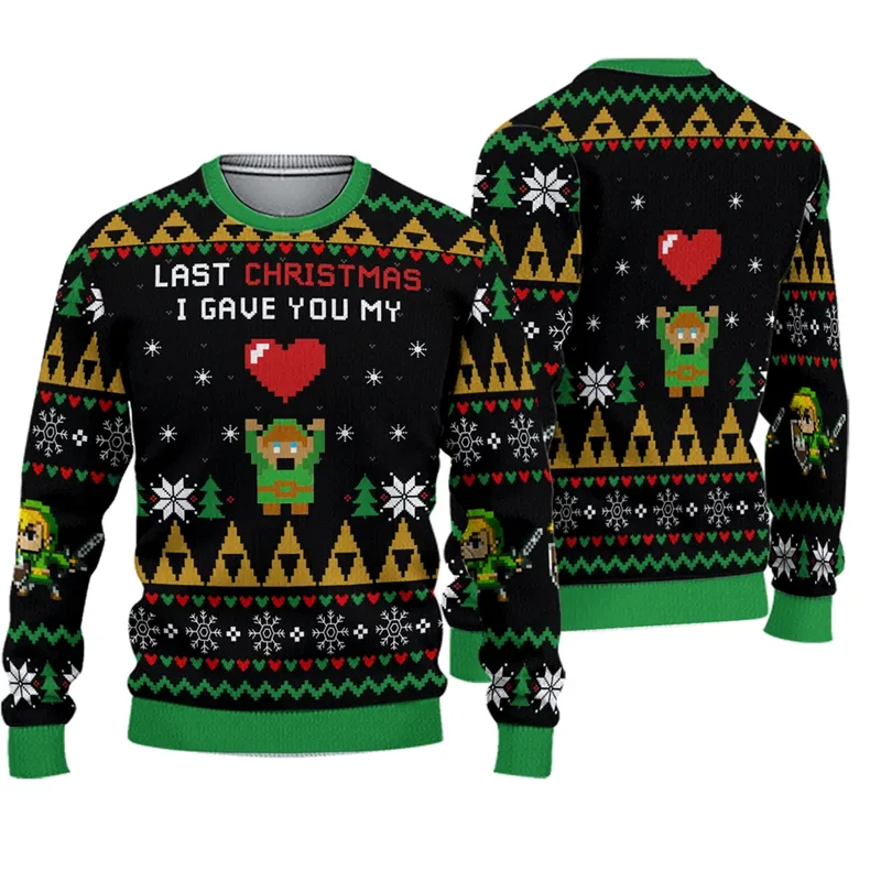 Pull de Noël humoristique homme – Style Ugly Christmas Sweater "Christmas Bros" avec Père Noël et Jésus - Image 2