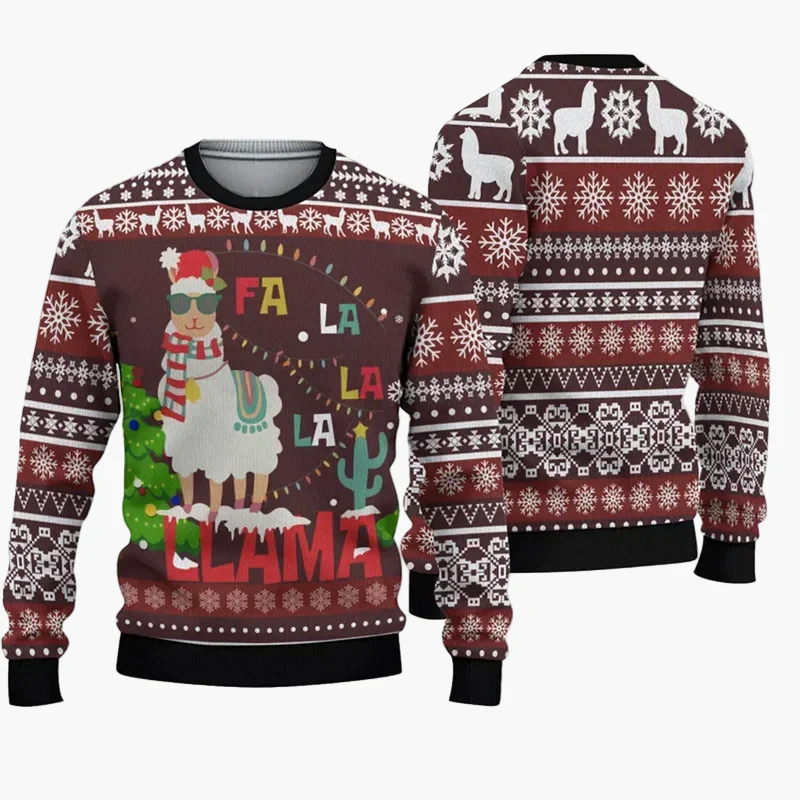 Pull de Noël humoristique homme – Style Ugly Christmas Sweater "Christmas Bros" avec Père Noël et Jésus - Image 3