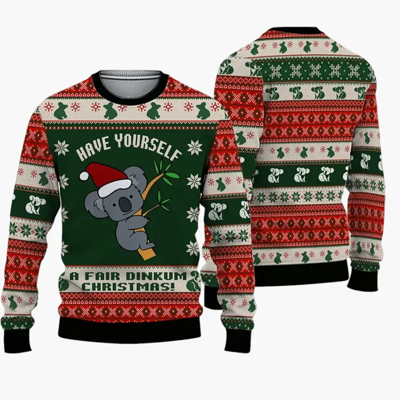 Pull de Noël humoristique homme – Style Ugly Christmas Sweater "Christmas Bros" avec Père Noël et Jésus - Image 4