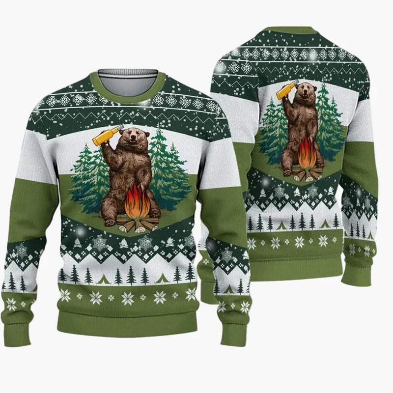 Pull de Noël humoristique homme – Style Ugly Christmas Sweater "Christmas Bros" avec Père Noël et Jésus - Image 5