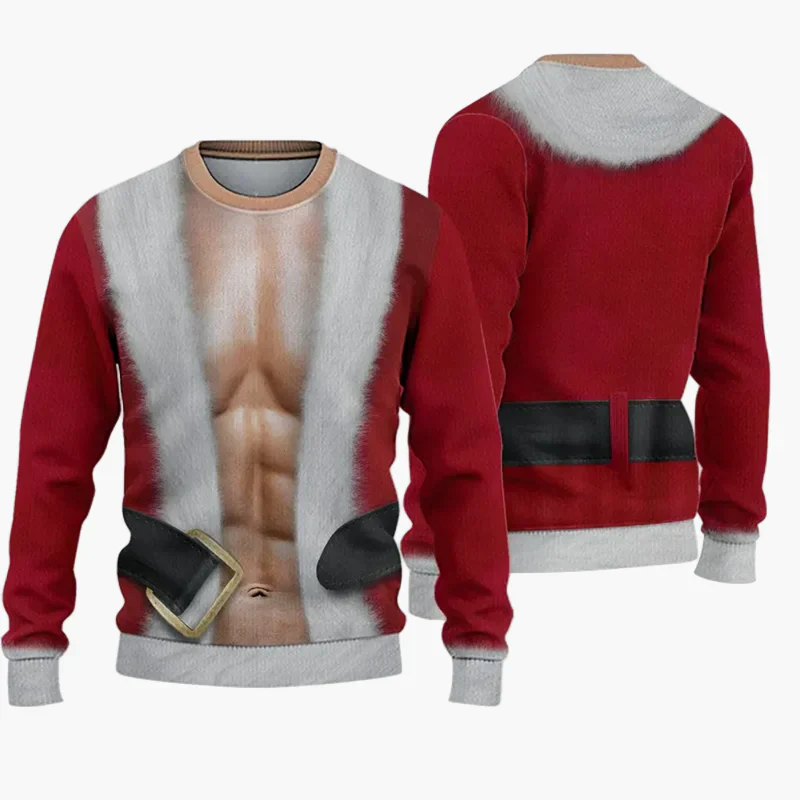 Pull de Noël humoristique homme – Style Ugly Christmas Sweater "Christmas Bros" avec Père Noël et Jésus - Image 6