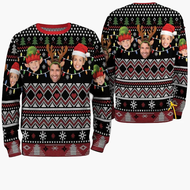 Pull de Noël unisexe personnalisé style festif – Idéal pour fêtes et cadeaux - Image 2