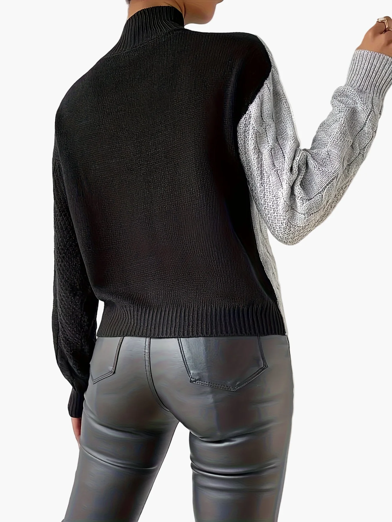 Pull-over femme style élégant à motif patchwork pour usage quotidien ou professionnel - Image 2