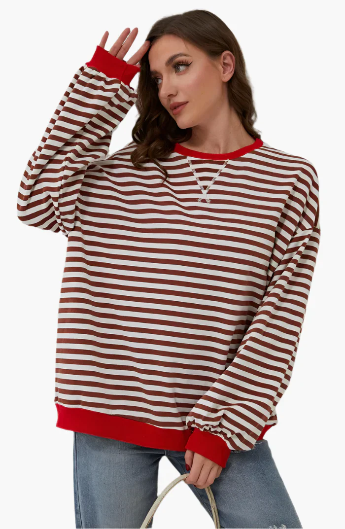 Pull Oversize Décontracté Femme Style Automne Confort et Superposition - Image 7