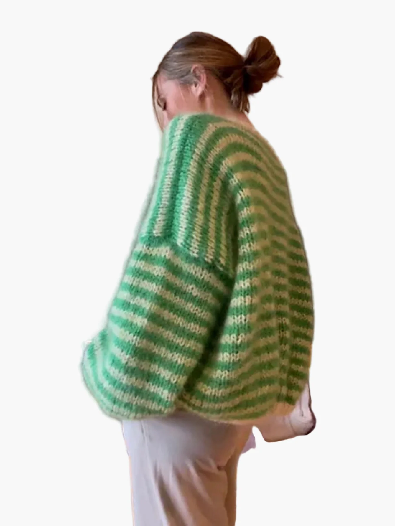 Pull oversize à rayures style décontracté pour femme - Idéal automne/hiver - Image 2