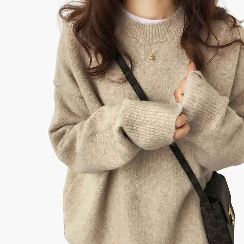 Pull oversize style rétro pour femme, look décontracté et tendance, idéal automne hiver - Image 2