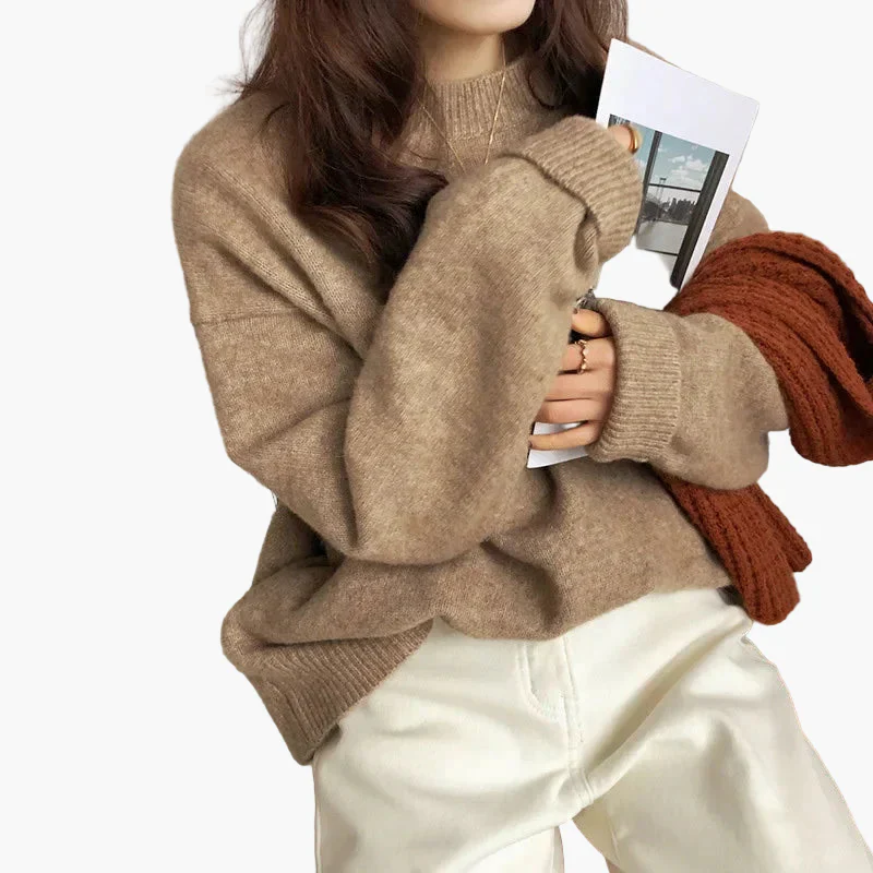 Pull oversize style rétro pour femme, look décontracté et tendance, idéal automne hiver - Image 3