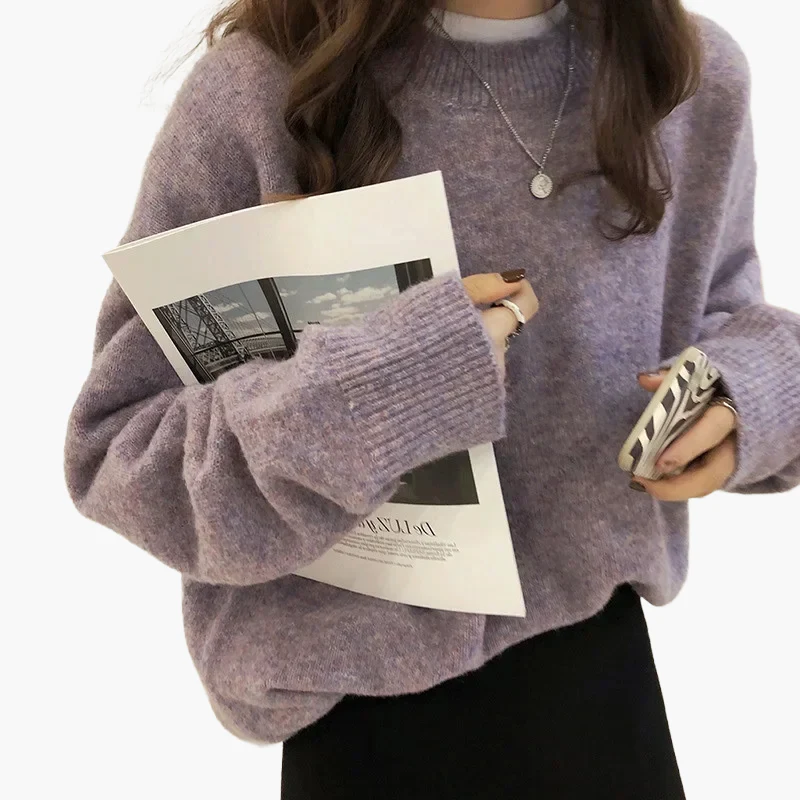 Pull oversize style rétro pour femme, look décontracté et tendance, idéal automne hiver - Image 5