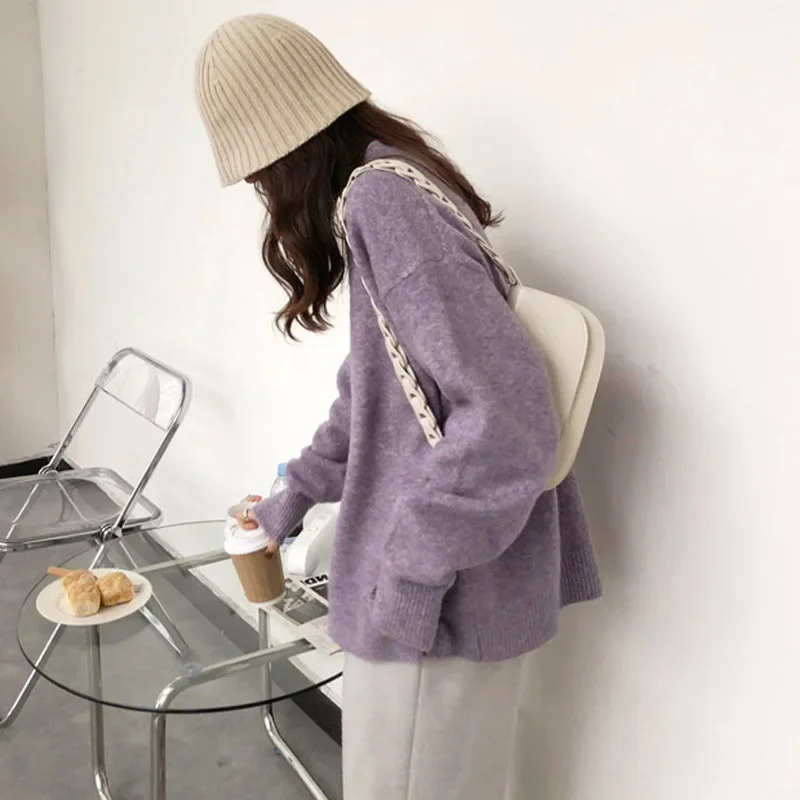 Pull oversize style rétro pour femme, look décontracté et tendance, idéal automne hiver - Image 6