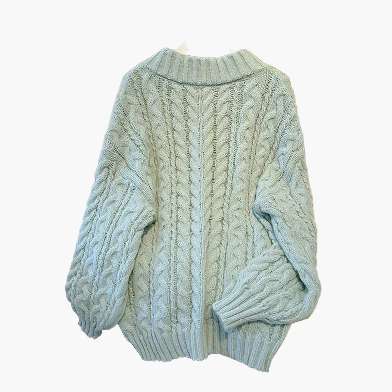 Pull torsadé col V ample pour femme, style décontracté et tendance - Image 6