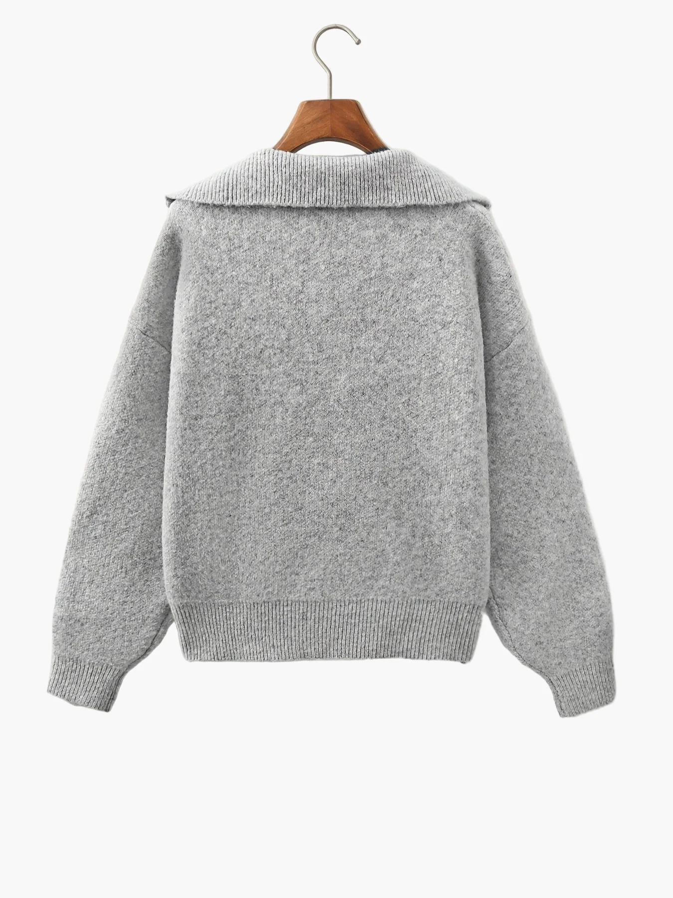 Pull vintage à col V style décontracté pour femme - idéal automne hiver - Image 2