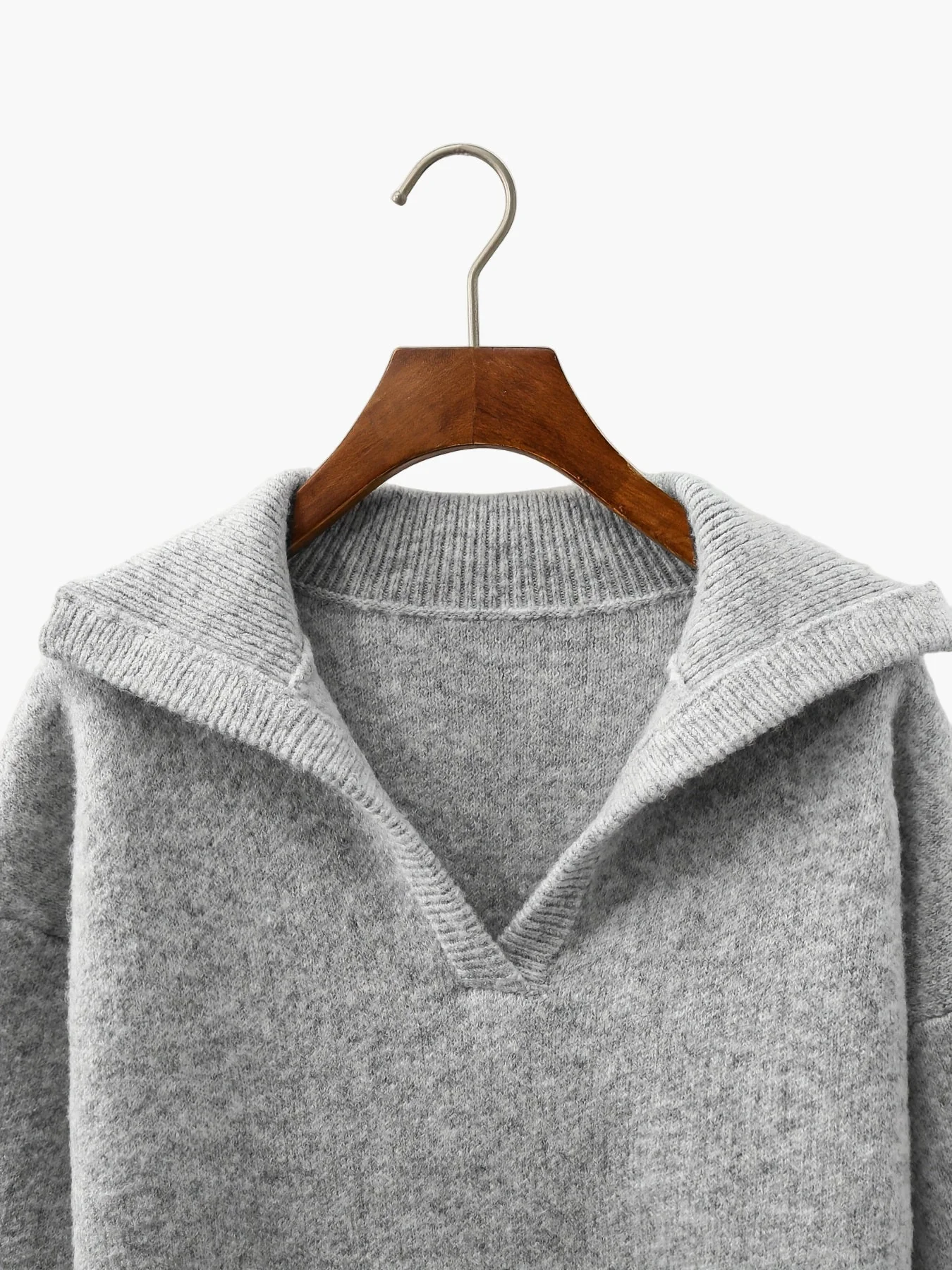 Pull vintage à col V style décontracté pour femme - idéal automne hiver - Image 5