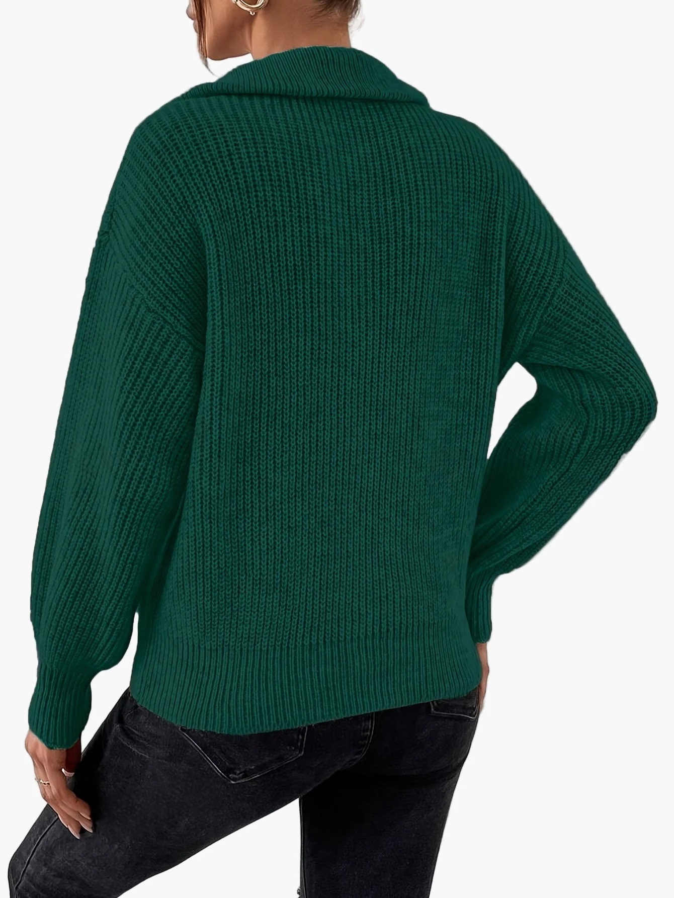 Pull zippé col montant femme style élégant pour un look quotidien tendance - Image 4