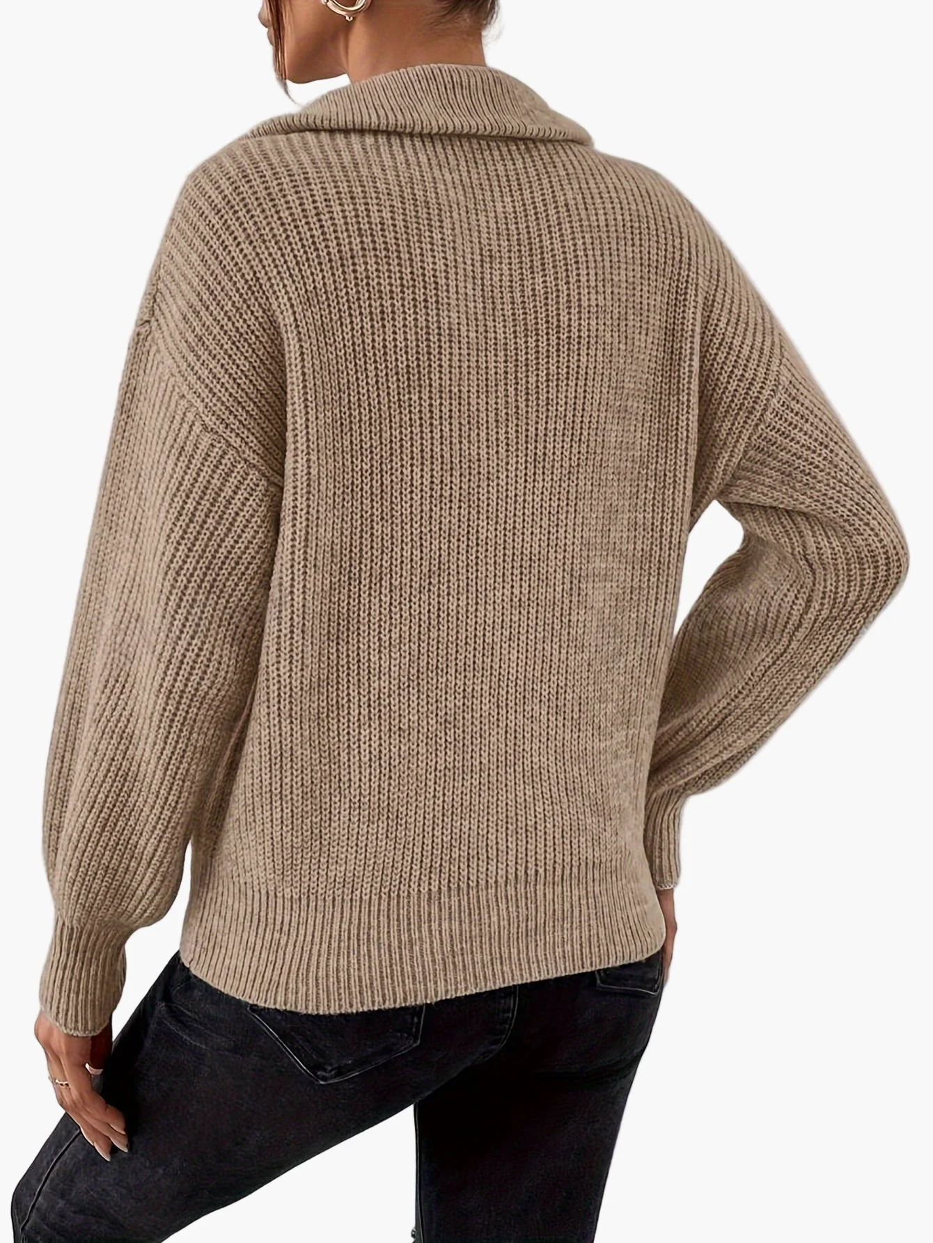 Pull zippé col montant femme style élégant pour un look quotidien tendance - Image 5