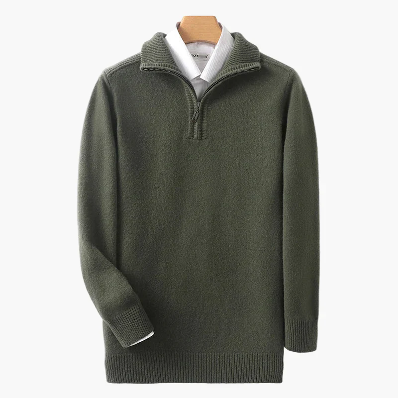 Pull zippé col montant pour homme style casual chic - Image 4