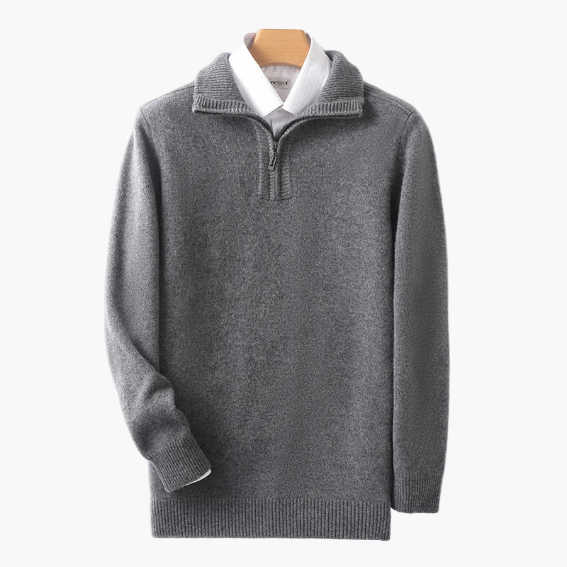 Pull zippé col montant pour homme style casual chic - Image 6