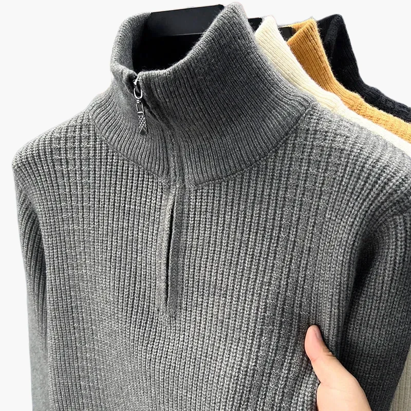 Pull zippé col montant style casual pour femme, idéal automne hiver - Image 6