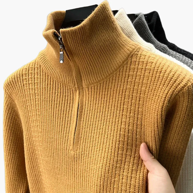 Pull zippé col montant style casual pour femme, idéal automne hiver - Image 7