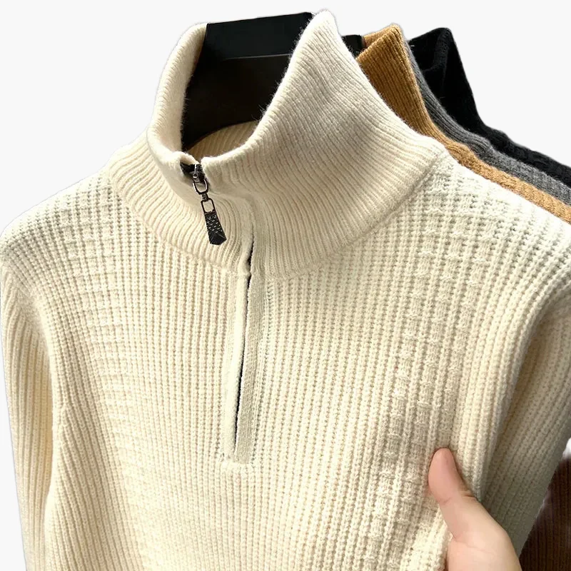 Pull zippé col montant style casual pour femme, idéal automne hiver - Image 8