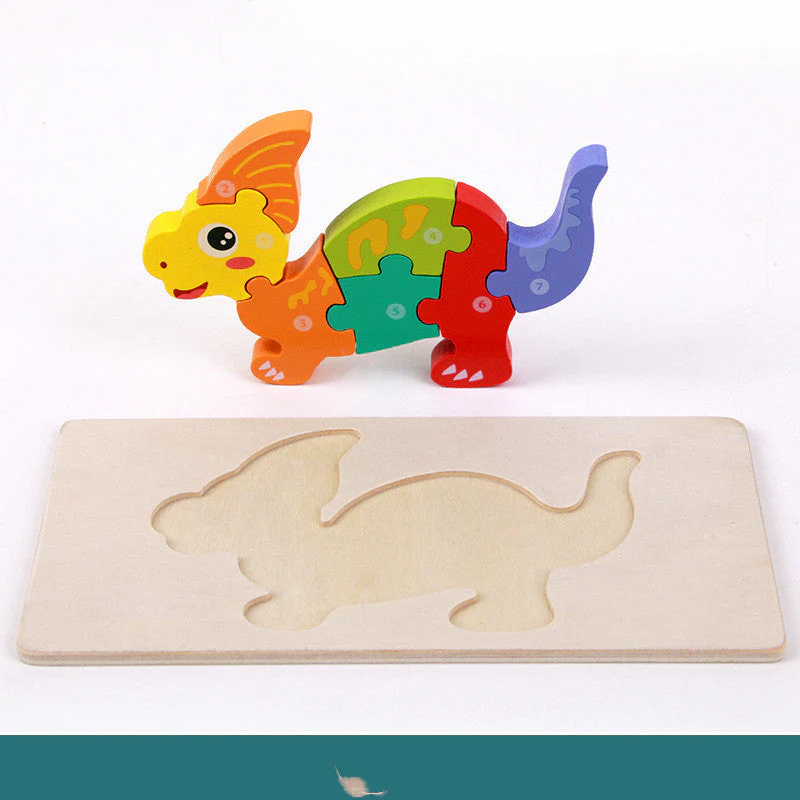 Puzzle 3D en Bois pour Enfants – Dinosaures Éducatifs et Ludiques - Image 5