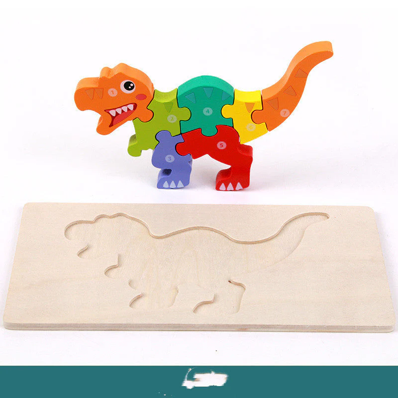 Puzzle 3D en Bois pour Enfants – Dinosaures Éducatifs et Ludiques - Image 8