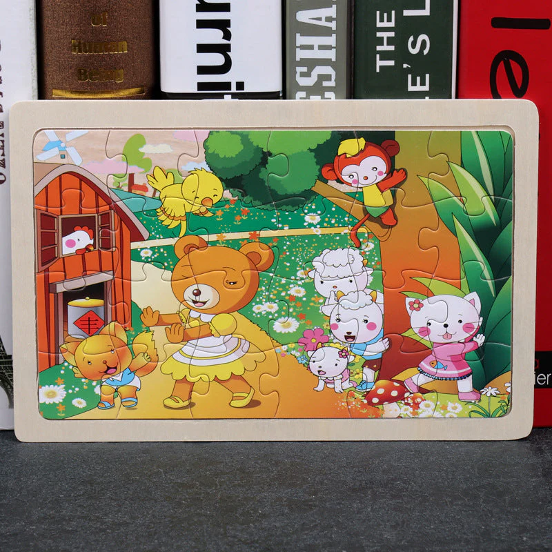 Puzzle en Bois Éducatif pour Enfants – Coffret Métal – Jeux d’Assemblage Animaux, Véhicules et Scènes de la Vie – Mixte 3 Ans+ - Image 12