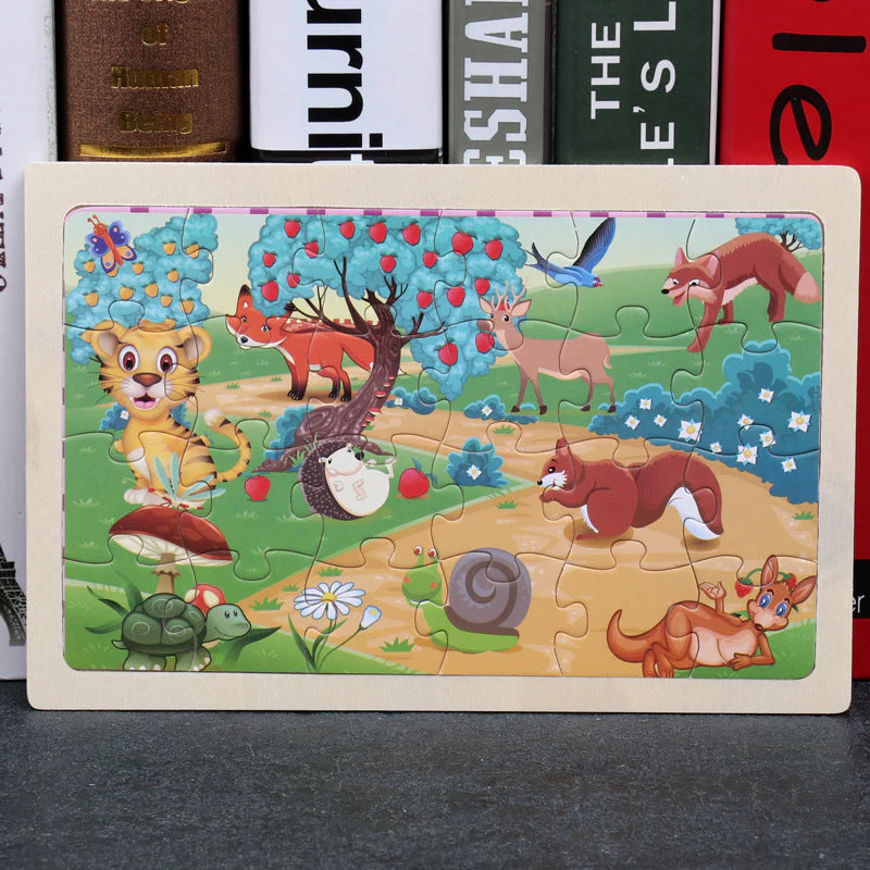 Puzzle en Bois Éducatif pour Enfants – Coffret Métal – Jeux d’Assemblage Animaux, Véhicules et Scènes de la Vie – Mixte 3 Ans+ - Image 13