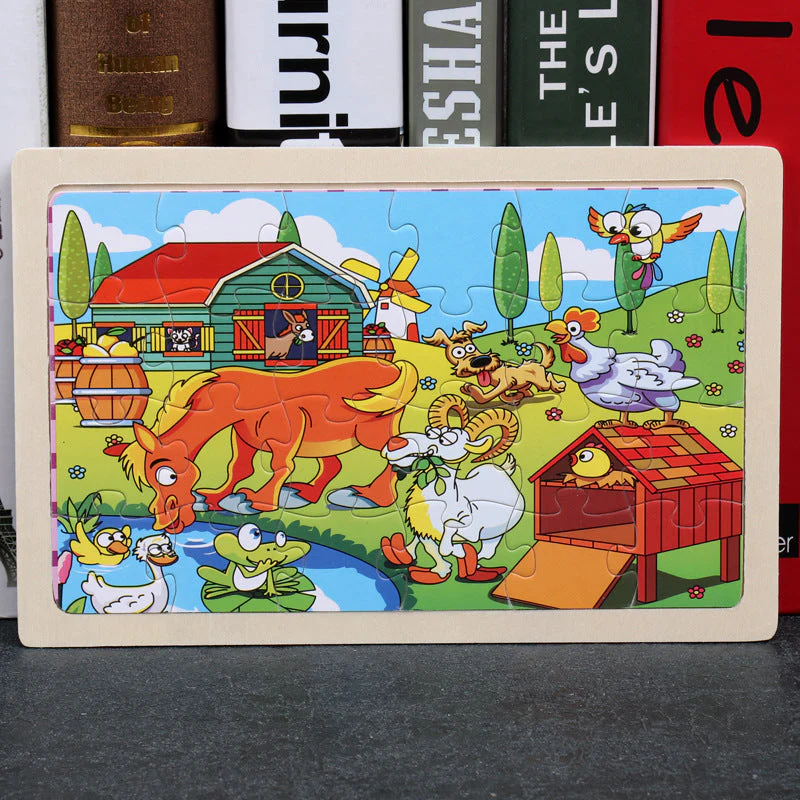 Puzzle en Bois Éducatif pour Enfants – Coffret Métal – Jeux d’Assemblage Animaux, Véhicules et Scènes de la Vie – Mixte 3 Ans+ - Image 14