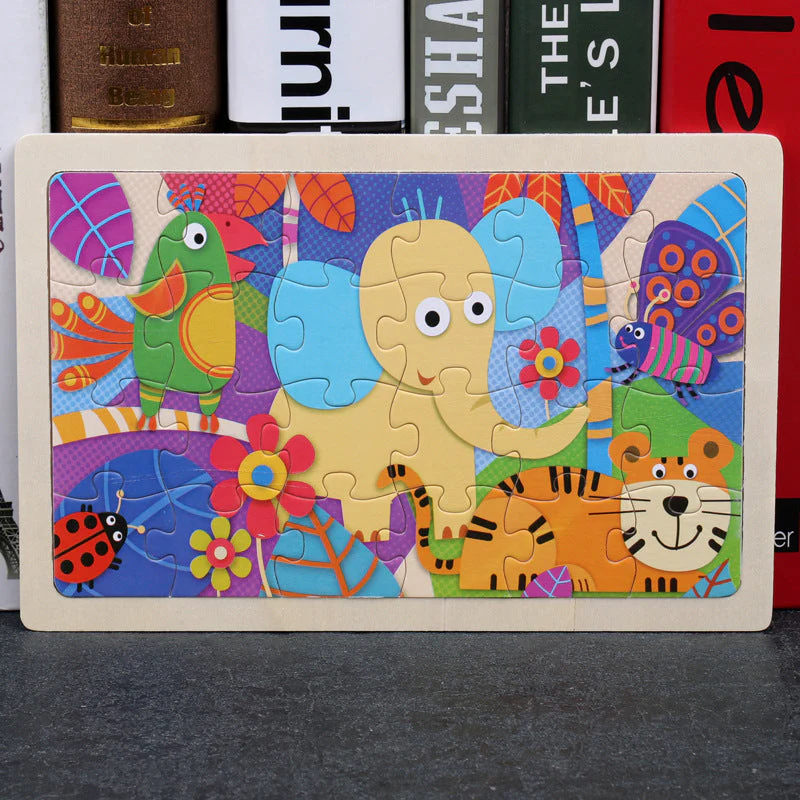 Puzzle en Bois Éducatif pour Enfants – Coffret Métal – Jeux d’Assemblage Animaux, Véhicules et Scènes de la Vie – Mixte 3 Ans+ - Image 15