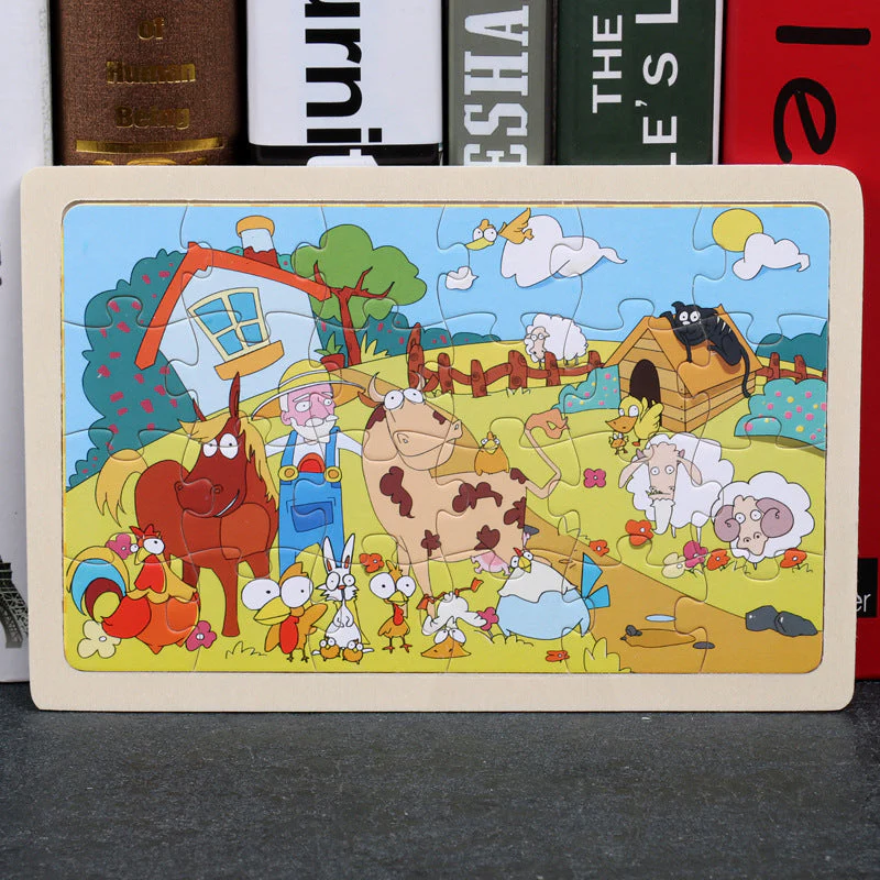 Puzzle en Bois Éducatif pour Enfants – Coffret Métal – Jeux d’Assemblage Animaux, Véhicules et Scènes de la Vie – Mixte 3 Ans+ - Image 16