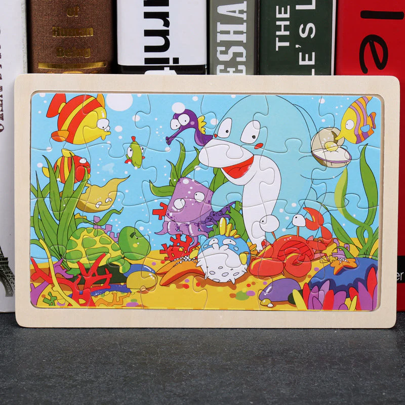 Puzzle en Bois Éducatif pour Enfants – Coffret Métal – Jeux d’Assemblage Animaux, Véhicules et Scènes de la Vie – Mixte 3 Ans+ - Image 19
